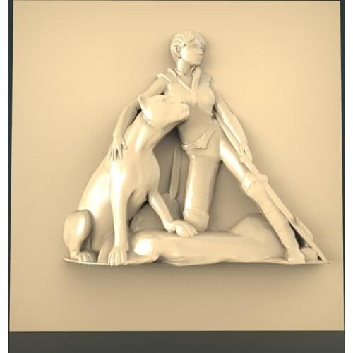 3D STL Model for CNC Router 3D Printer Artcam Aspire Relief Model Leopard and her master