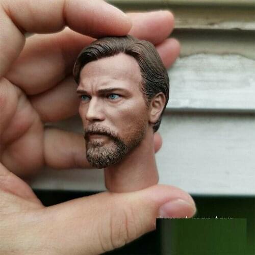 1/6 Ewan McGregor Head Sculpt Model PVC Male Head Carving Fit 12" Action Figure Soldier