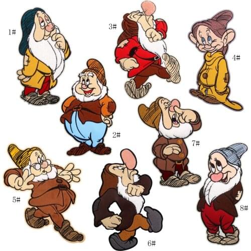 Cartoon seven dwarfs towel embroidered cloth pasted with embroidered cloth pasted with letter bead cloth patched with garment ac