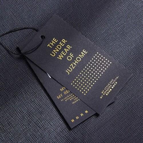 Custom/customized logo name brand paper pice hang tag printed for clothing/jeans/jacket paper gold/silver stamping foil hang tag