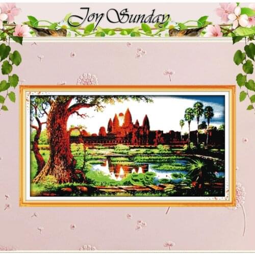 The Sunrise at the Temple Counted Cross Stitch 11 14CT Cross Stitch Set Wholesale Scenery Cross-stitch Kit Embroidery Needlework