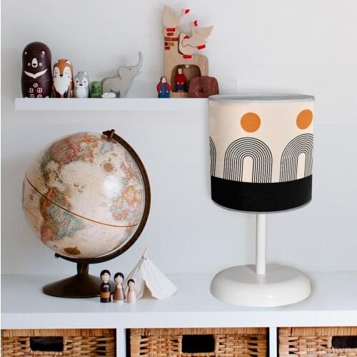 Children Room Night light Table Top Lamps football soccer ball astroturf sports orange red star red lampshade