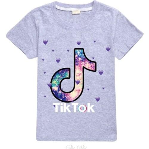 New Girls Tik Tok Short Sleeve T-Shirt Tee Tops Children Costume Cosplay Clothes Kids Stitch Tees