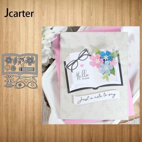 New Metal Cutting Dies Leaves Book Flowers Glasses Craft Stencil Diy for Scrapbooking Handmade Card Make Shape Album Decor Model