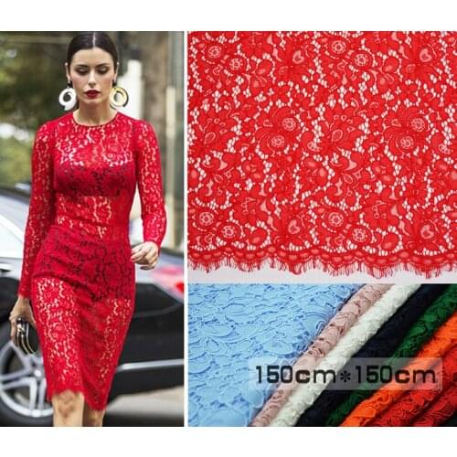 Excellent French Lace Openwork Embroidery Fabric,High-grade African Eyelash Lace Fabric For Nigerian Wedding Dress 150cm Width