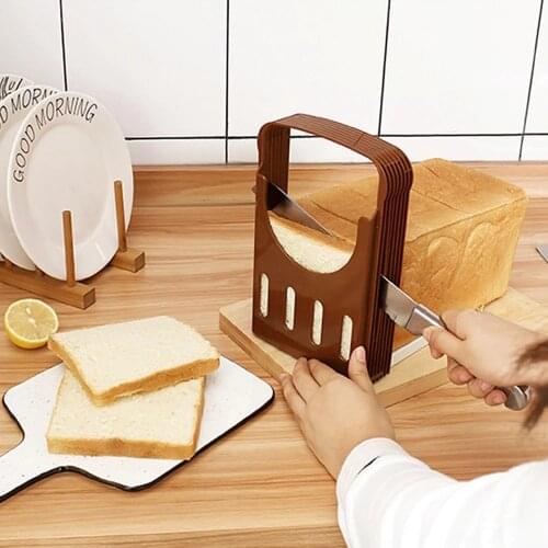 Bread Slicer Plastic Foldable Loaf Cut Rack Cutting Guide Slicing Tool Kitchen Accessories Cakes Split Tools