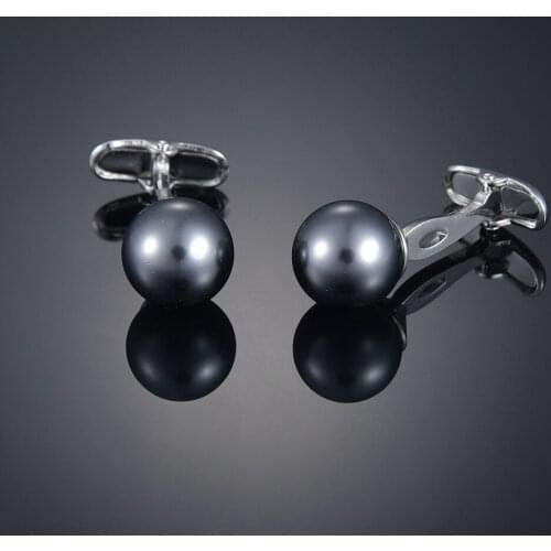 Crystal series grey ball Cufflinks French long sleeve shirt with studs and Cufflinks