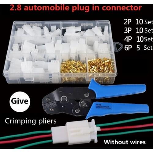2.8mm connector Automobile motorcycle electric vehicle wiring terminal set crimper 6.3 male female plug spring connector