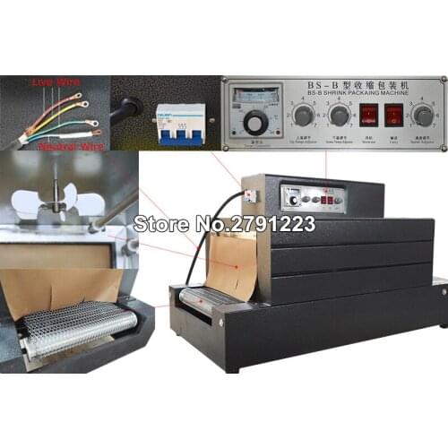 220V Heat Shrink Packaging Machine Package Conveyer Supplies Tunnels Large Film Shrink Packaging