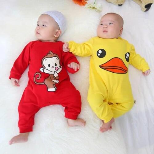 Newborn Unisex Jumpsuits Autumn Long Sleeves Rompers Cotton Baby Clothes For Boys Girls Outfits Infantil Costume Wear