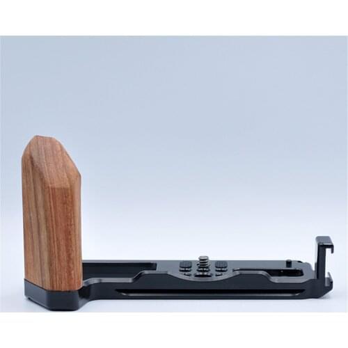 Vertical L Type Solid Wood Handle Quick Release L Plate Vertical Shot Board Bracket for FUJIFILM X-T4 Micro-single Camera