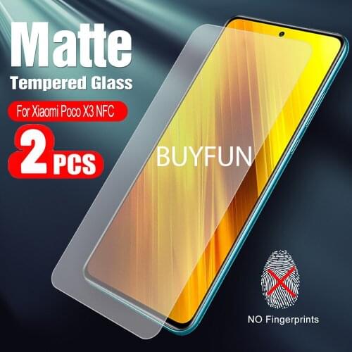 2Pcs Screen Protector For Xiaomi Poco X3 Matte Glass on Pocophone X3 nfc Tempered Glass Phone Protective Film For Poco X3 NFC