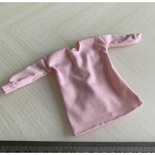1/6 Scale Female Soldier Pink Loose Long-sleeved Vest Dress Model for 12" Doll