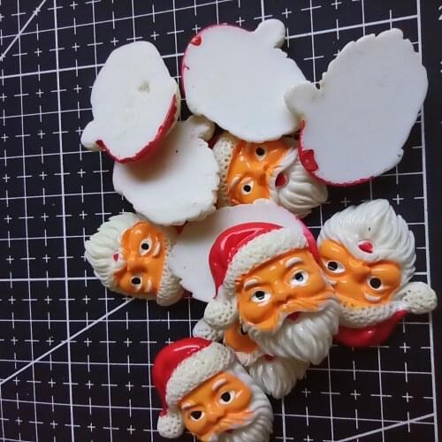 1pcs/lot resin flat back Christmas father with big mustache 31mm Cabochons Hair Bow Center DIY Christmas decration C111-2