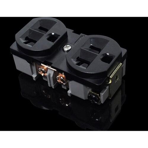 2pcs Power Socket Black HIFI US 20A AC Power Receptacle Socket Red copper distributor