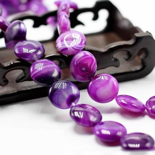 20 25mm Flat round purple Agat Beads Natural Onyx Stone Beads DIY Loose Beads for Jewelry Making Bracelet Necklace Handmade