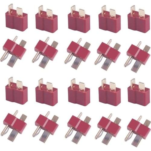 20Pcs T-Plug Connectors Male and Female 25A High Temperature Accessories,Red