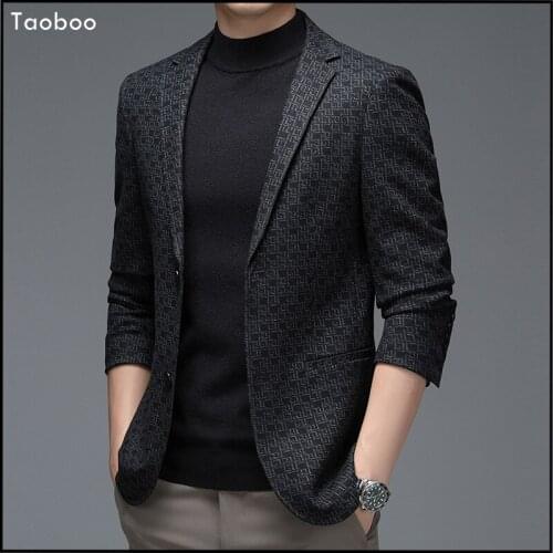 2021 Brand High End New Gentleman Luxury Casual Fashion Jacquard Elegant Blazer Mens Clothes Business Clothing Trendy Coat