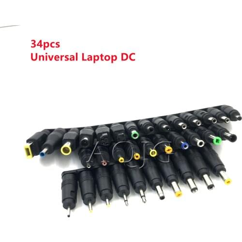 34pcs Universal Laptop DC Power Supply Adapter Connector Plug DC Jack Charger Connecter Laptop Power Adapter Conversion Head