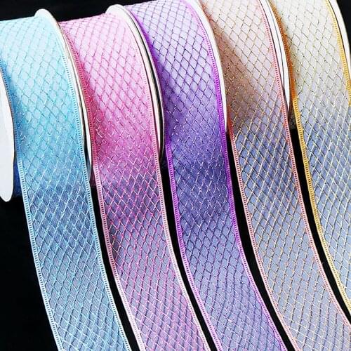 4cm/18m diamond lace ribbon DIY flowers gift packaging materials headdress hair bow shoes hat accessories gauze 40mm