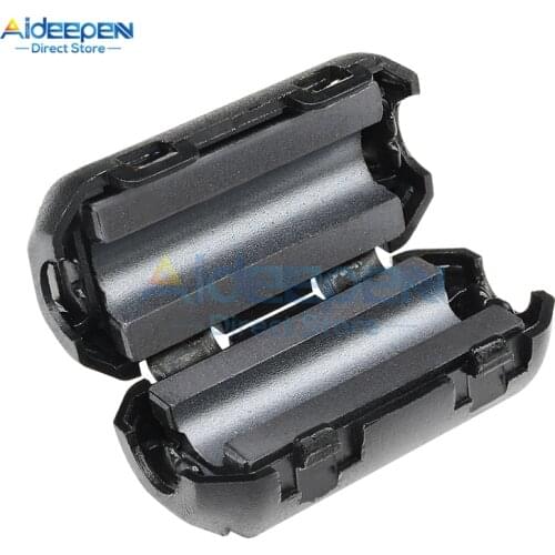 5Pcs 5mm Audio Data Cable Diy Kit Electronic Electric Unit Removable Clip On EMI RFI Wire Filter Snap Around Ferrite Black