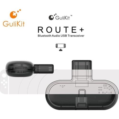 GuliKit Route+ USB C Adapter Wireless Audio Transmitter Receiver Converter For NS Switch Lite N-Switch