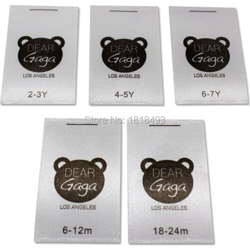Free shipping garment printed tags/customized clothing white silk care labels/washable labels/main labels with cut separately