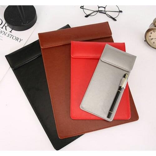 Business PU Leather Clipboard A4 A5 A6 Writing Board Restaurant Menu Clip Board Conference Record Paper Holder Office