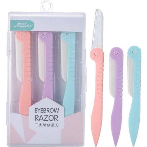 2020 hot sale 3pcs Eyebrow Brow Shaper & Dermaplaning Safe Painless Portable Razor Tool new arrival