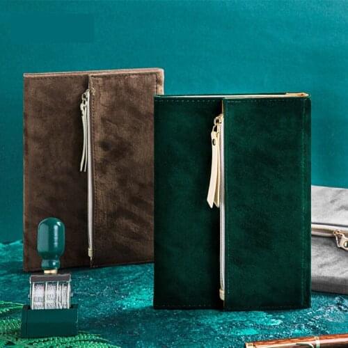 2020 Diary Notebook Pencil case Tri-fold Portable B6 Velvet Office School Supplies Storage Bag Travel Journal Stationary Gift
