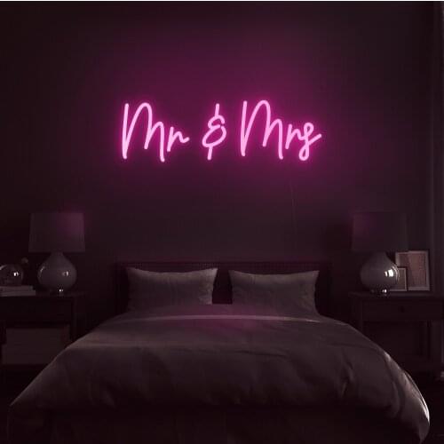 Mr & Mrs Flex Led Custom Neon Sign Light Ins Wall Decor 12V 3D Wedding party marriage decoration
