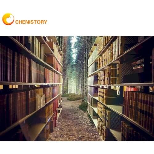 CHENISTORY Full Square Drill 5D Diamond Painting Forest Book Diy Rhinestones Mosaic Cross Stitch Home Decortion Diamond Art Kit