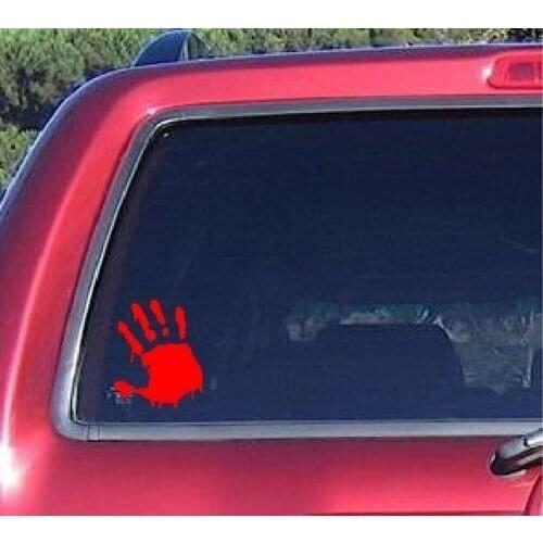 Bloody zombie hand print sticker walking dead Halloween Funny window decal 12.5cm