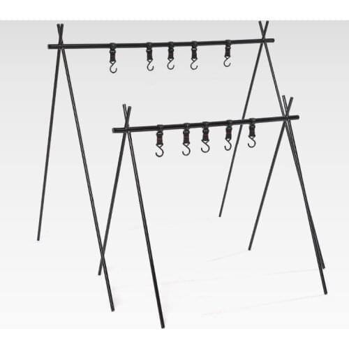 Lightweight outdoor Folding Camping Shelf Aluminum Alloy Clothes Storage Hanger Cookware Eequipment Hanging Rack Triangle Rack
