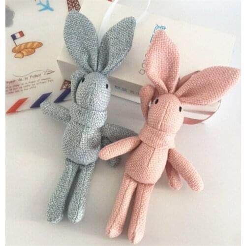 Hot Plush Toys Fashion Long Bunny Rabbit Babies Horse Keychain Keyring Bag Charm Pendant Color Lovely Small Pendant Bag Pendant