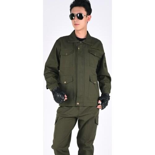 Men Casual Long Sleeve Workwear Suits Wear-Resistant Work Clothes with Pockets