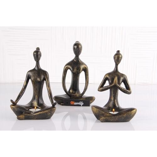 Marrlife Yoga Polyester Candle Holder Set