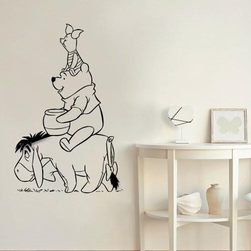 Winnie The Pooh Wall Stickers With Friends Kids Bedroom Baby Room Nursery Cartoon Interior Design Decor Vinyl Wall Decal M667