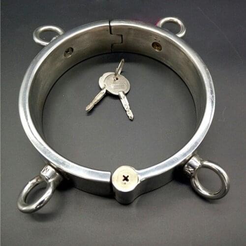 Stainless Steel Neck Collar Bondage Restraints Couples Sex Toys For Woman Men BDSM Torture Adult Games Fetish Slave Collar