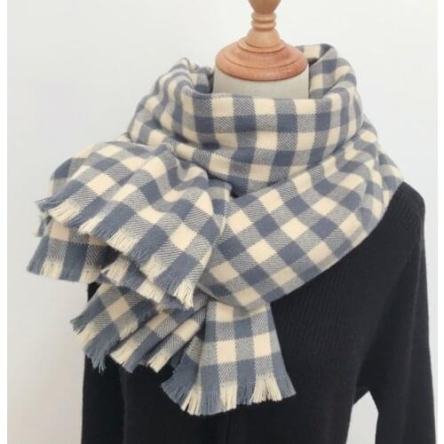 New fashion scarf women winter ins ladies thickened student plaid scarf shawl dual-purpose scarf women winter long scarf