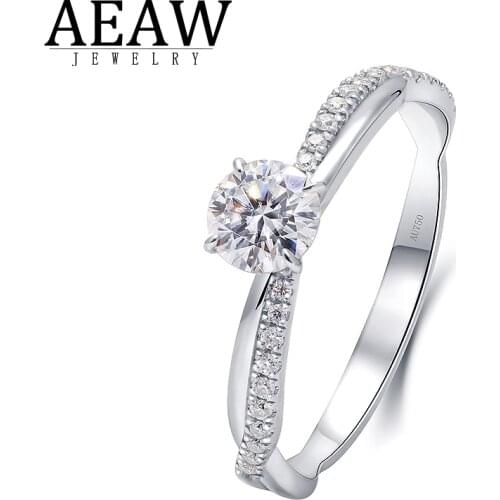 10k Yellow Gold 0.5ct Moissanite Engagement Ring for Women Round Excellent Cut Wedding Band Bride Anniversary