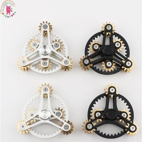 Tri-Spinner Hot Wheels Gear Teeth Linkage High-quality Metalen Fidget Spinner Hand Spinner Finger Anti Stress Adult toys