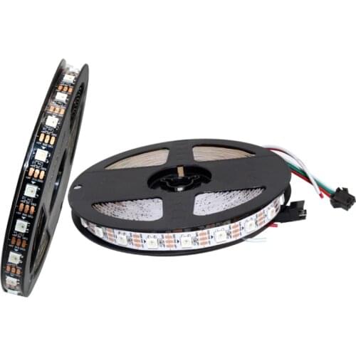 DC5V WS2812B 5m 60LED/m pixels/leds/m Smart led pixel strip,Black/White PCB,WS2812 IC;WS2812B/M,IP30/No waterproof