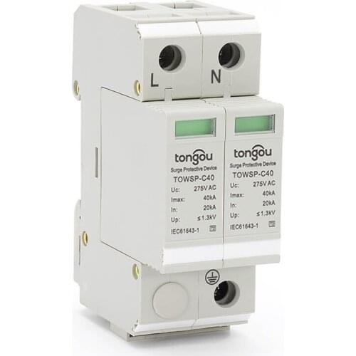 SPD 1P N 20KA~40KA C ~275VAC House Surge Protector Protection Protective Low-voltage Arrester Device