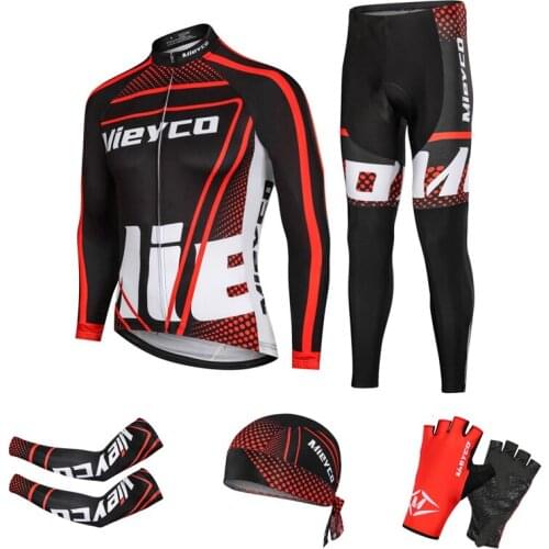 Spring Autumn Cycling Clothing Bicycle Jersey Set MTB Bike Outdoor Mens Tracksuit Sports-Entertainment Suit Sport Man Tights