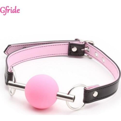 Leather ball mouth gag fixed mouth plug adult game couple flirting sex toys