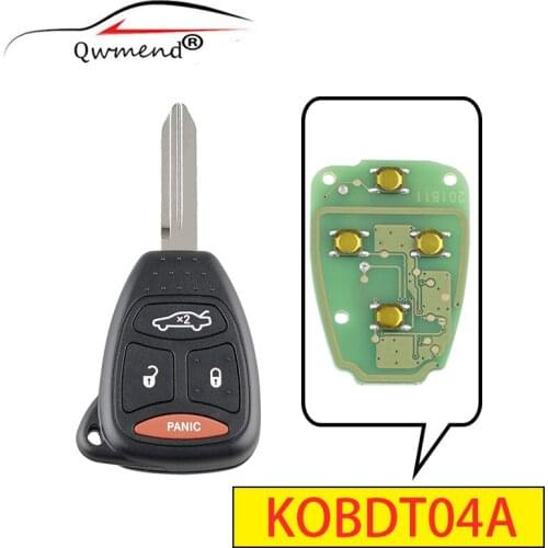 3/4 Buttons KOBDT04A Car Remote Key for Dodge Chrysler Jeep Dakota Durango Charger 300 Aspen Grand Cherokee 315mhz