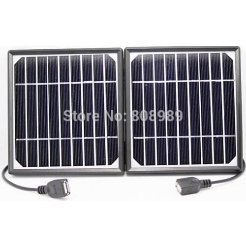 5W Solar Charger for Mobile Phones+Dual USB Mono Solar Panel Solar battery Charger power station High Quality Free Shipping