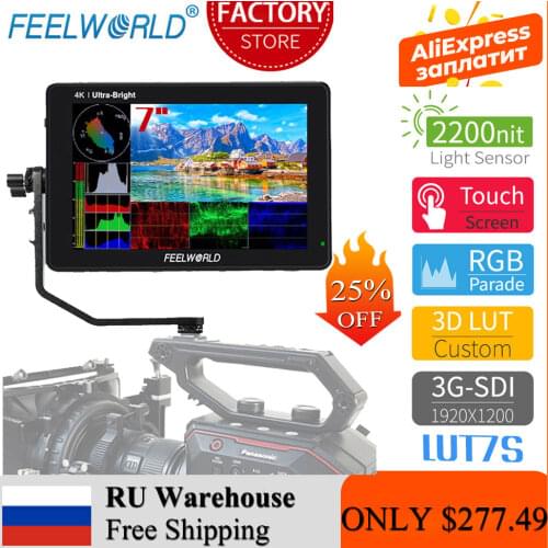 FEELWORLD LUT7S 7 Inch Portable Monitor Hdmi 2200nits 3D LUT Touch Screen DSLR Camera Field Monitor Waveform Ship from Russia