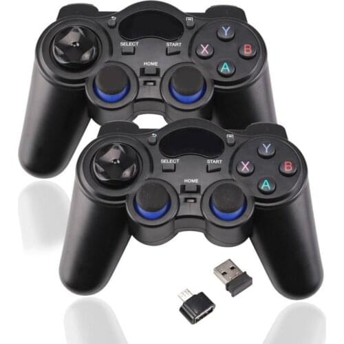 2 Pcs Wireless Gamepad 2.4G Wireless Game Controller Gamepad Joystick for PS3 Android TV Box